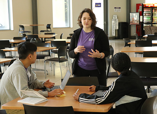 Mentor talks to two competitors about their idea