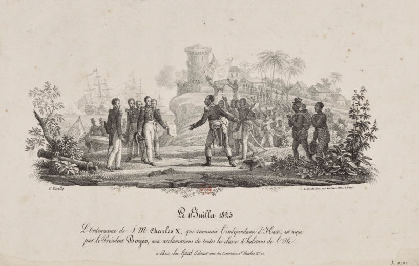 Depiction of Haitian independence on July 11, description below