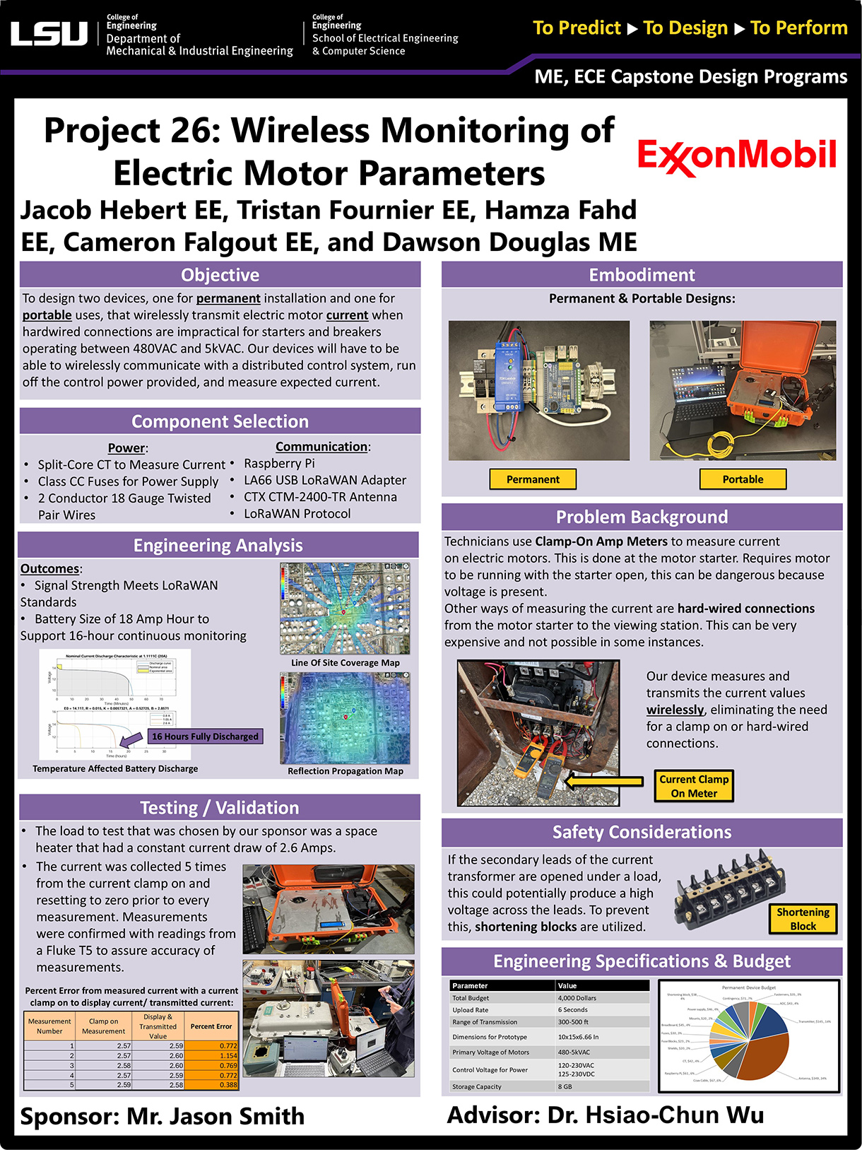 Wireless Monitoring of Electric Motor Parameters Poster Project 26: Wireless Monitoring of Electric Motor Parameters (2025)