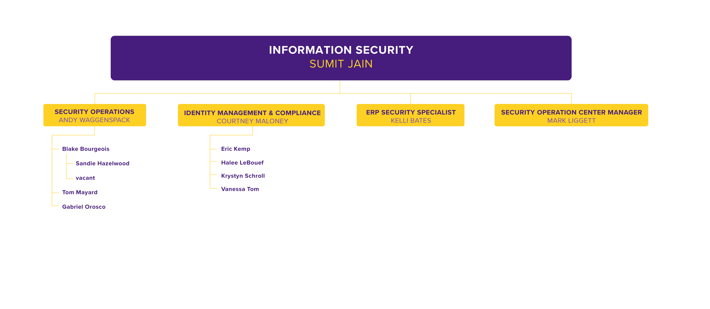 IT Security Org Chart, detailed in text below